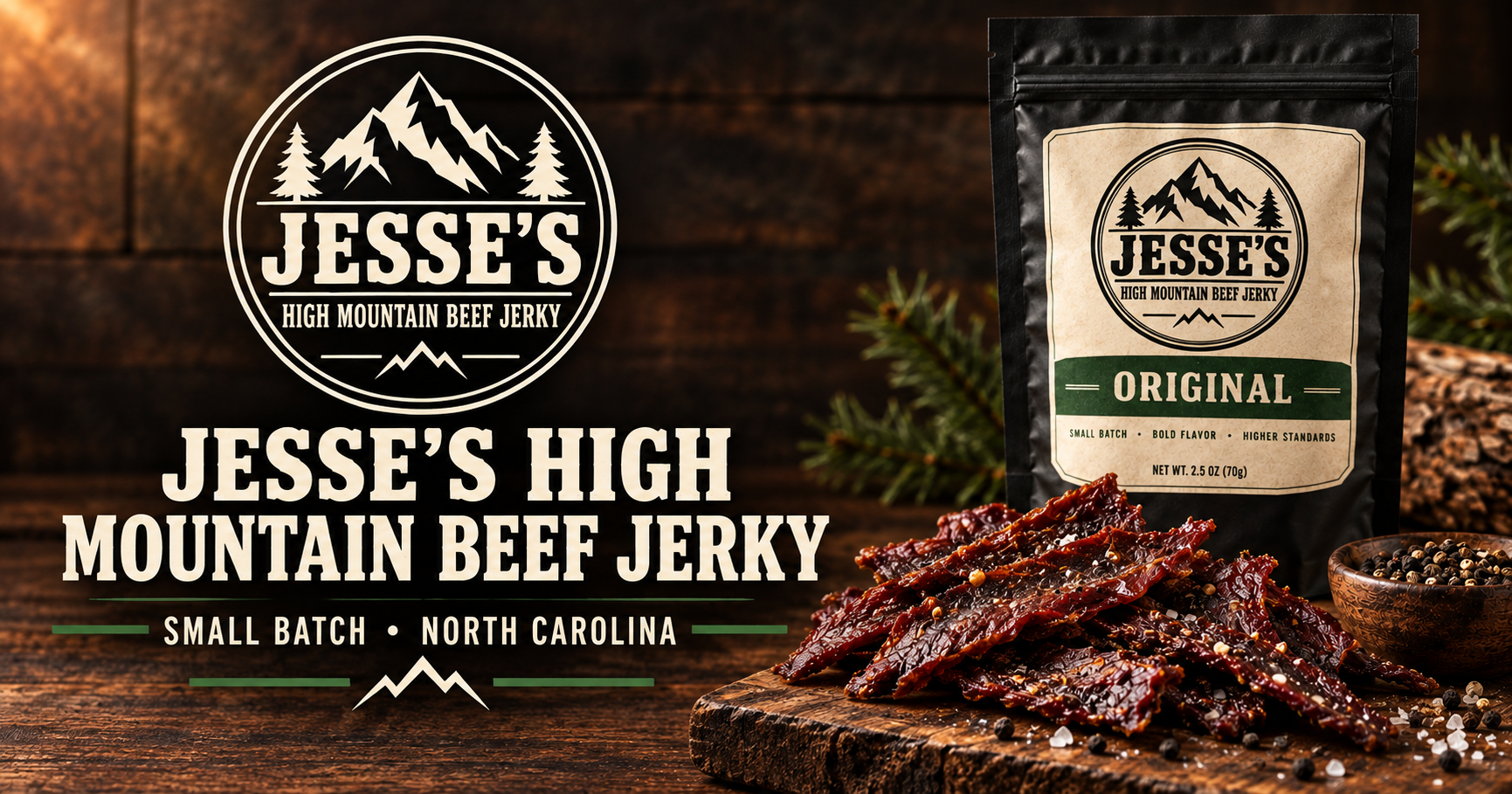 Jesse’s High Mountain Beef Jerky, small batch in North Carolina